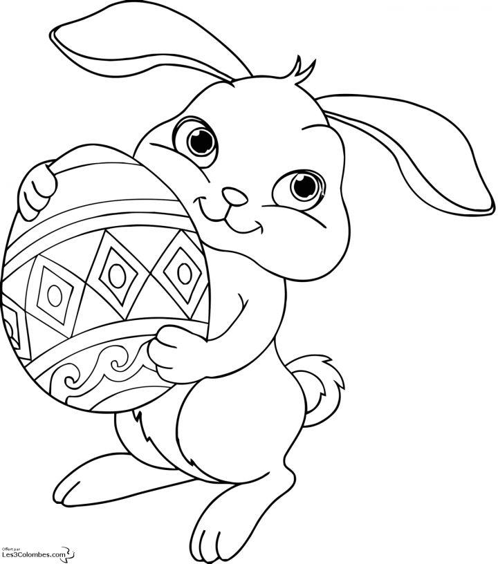 Coloriage De Pâques (Oeufs De Pâques, Lapins, Cloches destiné Dessin Pour Paques