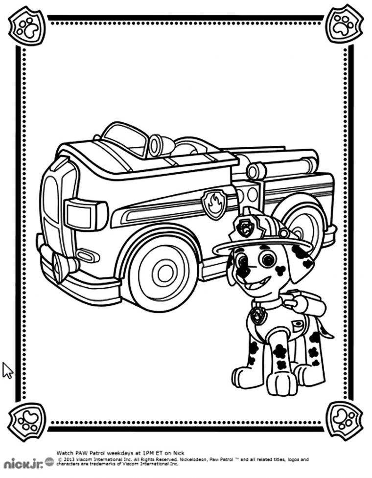 Coloriage De Pat Patrouille À Imprimer Pour Enfants intérieur Coloriage Pompier A Imprimer Gratuit