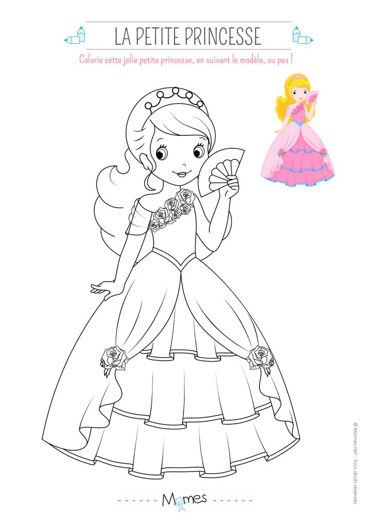 Coloriage De Princesse Avec Modèle – Momes concernant Coloriage À Imprimer Chateau De Princesse