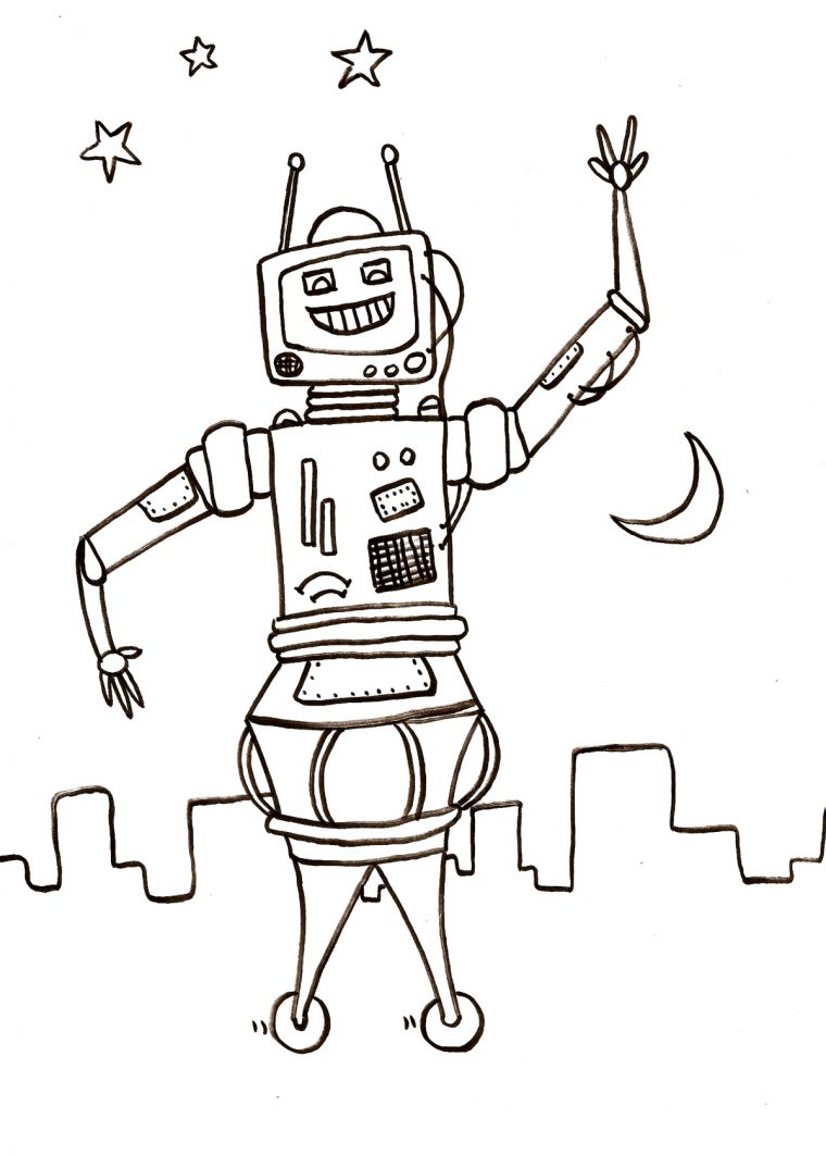 Coloriage De Robots À Colorier Pour Enfants – Coloriage De dedans Coloriage Robot À Imprimer