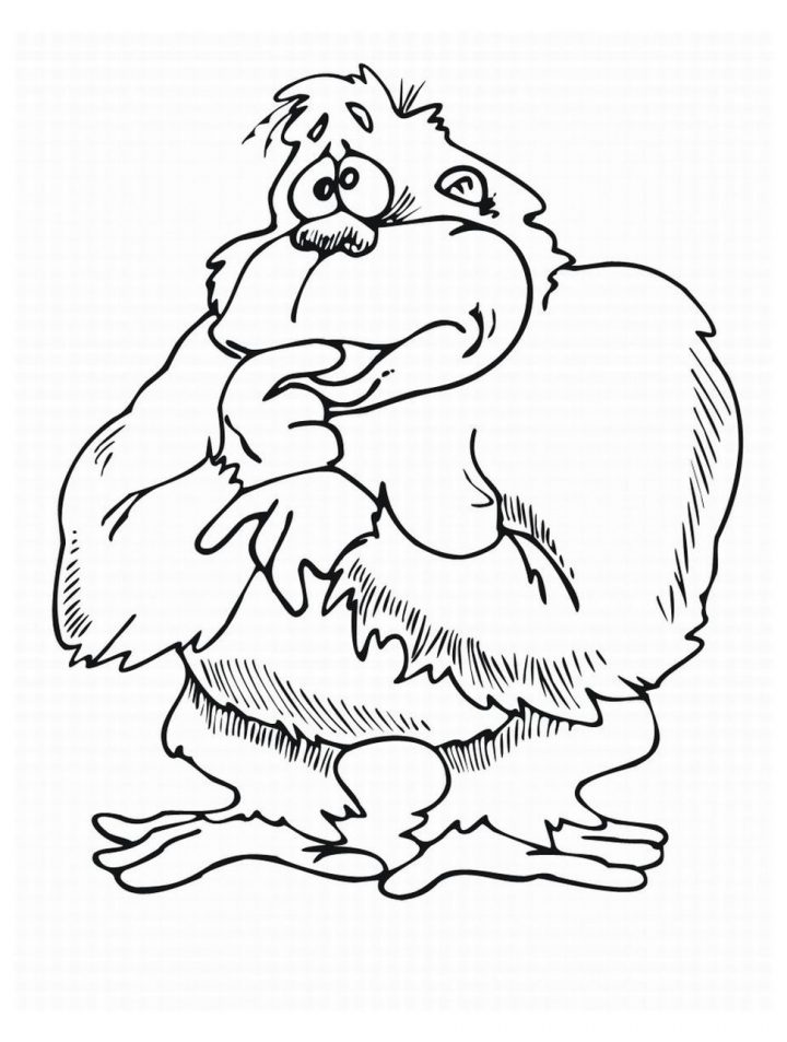 Coloriage De Singe Pour Enfants – Coloriage De Singes avec Coloriage Gorille