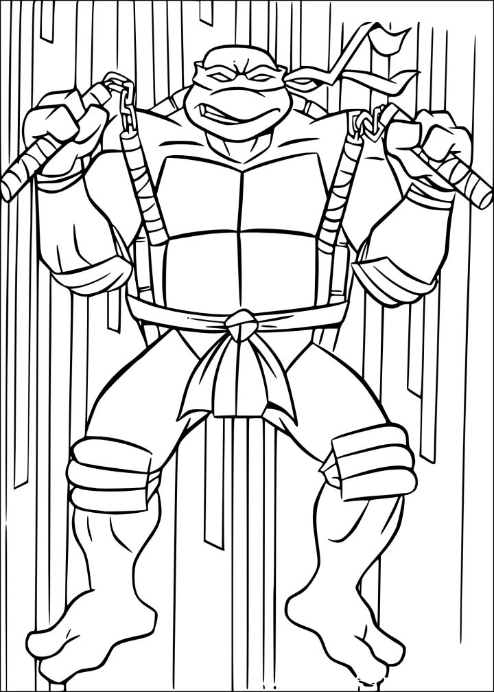 Coloriage De Tortue Ninja Michelangelo À Imprimer Sur destiné Dessin De Tortue Ninja