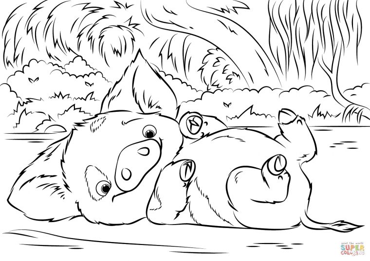 Coloriage De Vaiana À Colorier Pour Enfants – Coloriage concernant Dessin Cochon A Colorier