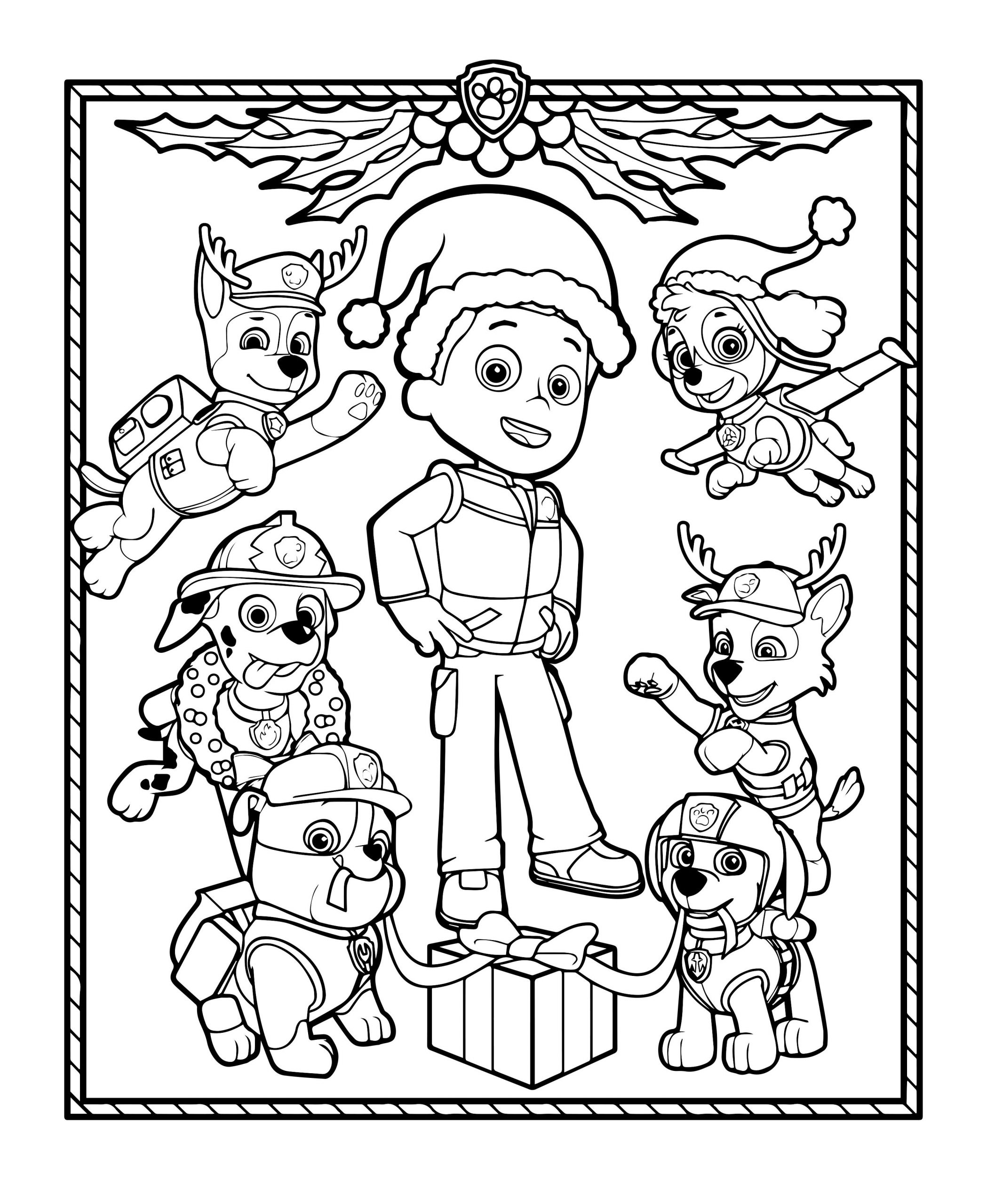 Coloriage Des Chiots De La Pat'patrouille Décorent Pour Noël avec Coloriage De Chiot A Imprimer