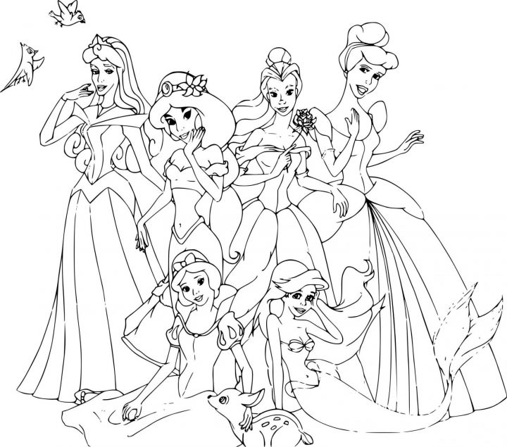 Coloriage Des Princesses Disney A Imprimer | Coloriages À concernant Coloriage Princesses Disney À Imprimer