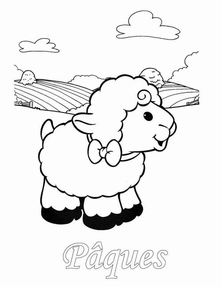 Coloriage Dessin Agneau Pâques – Belle Collection De pour Dessin Pour Paques