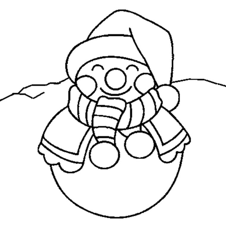 Coloriage Dessin Bonhomme De Neige En Ligne Gratuit À Imprimer pour Modèle Bonhomme De Neige À Découper