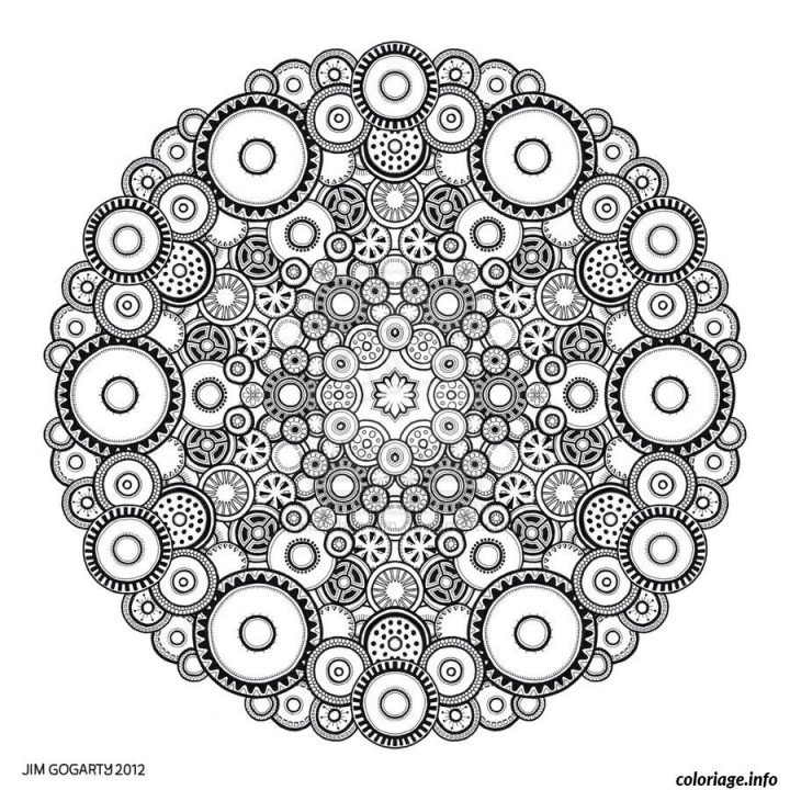 Coloriage Difficile Adulte Mandala Rond Dessin pour Coloriage Magique Dur