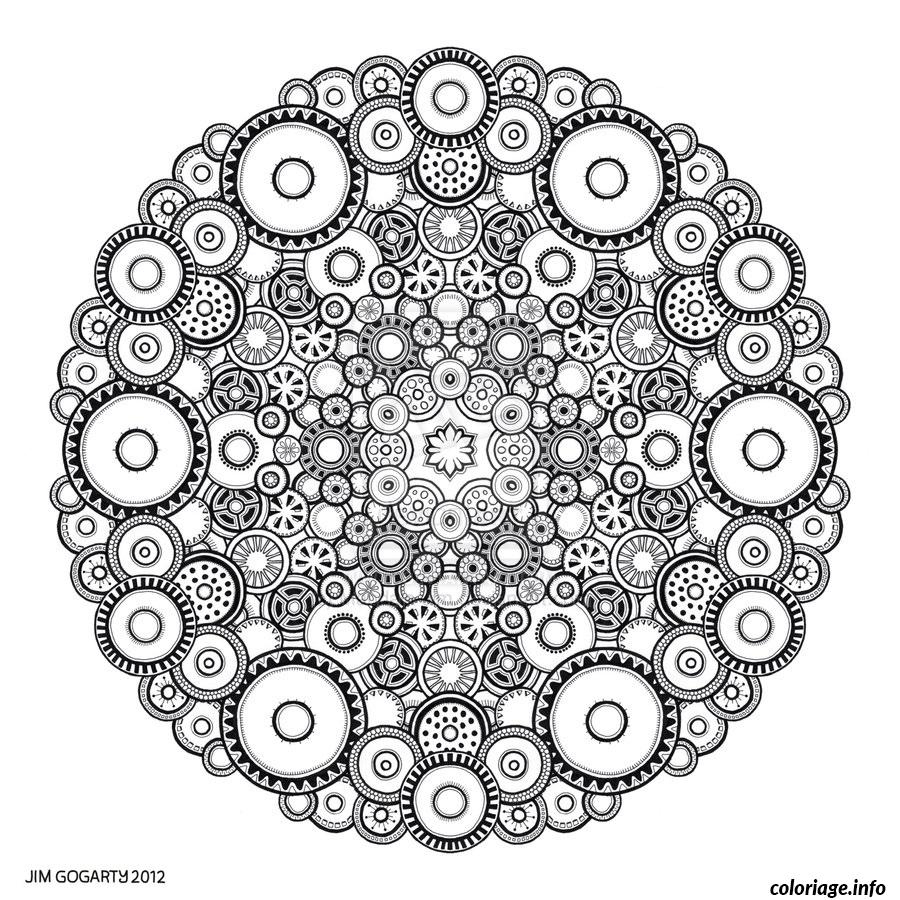 Coloriage Difficile Adulte Mandala Rond Dessin pour Coloriage Magique Dur 