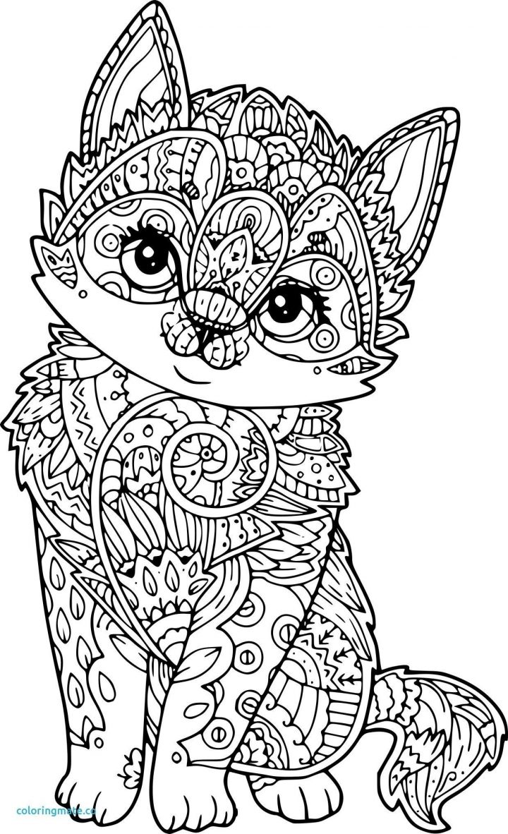 Coloriage Difficile De Chat à Mandala À Imprimer Facile