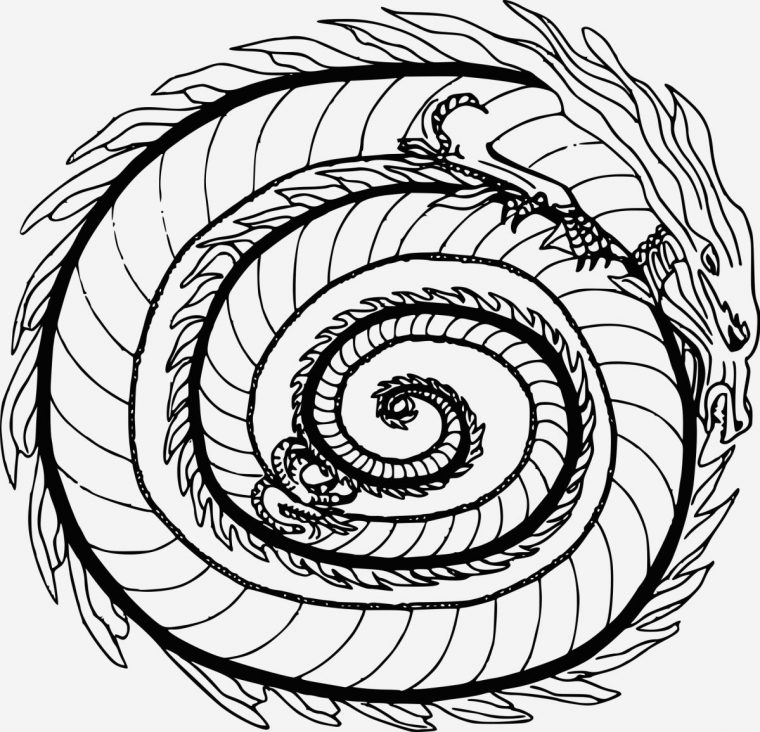 Coloriage Difficile Dragon – Coloriages Gratuits encequiconcerne Coloriage De Mandala Difficile A Imprimer