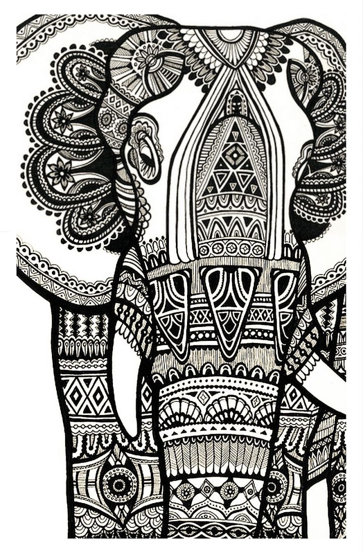 Coloriage Difficile Éléphant Gratuit A Imprimer Pour Adulte destiné Dessin A Imprimer Pour Adulte