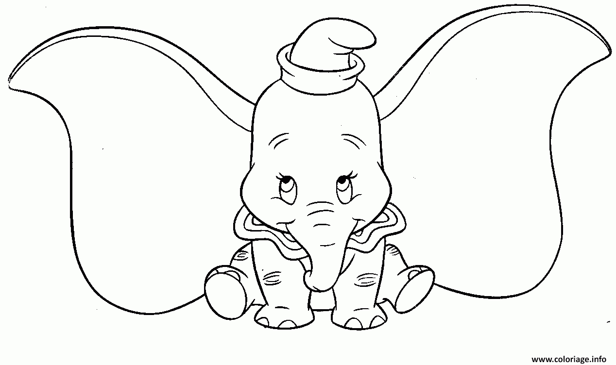 Coloriage Disney Dumbo Dessin avec Dessin Walt Disney À Imprimer