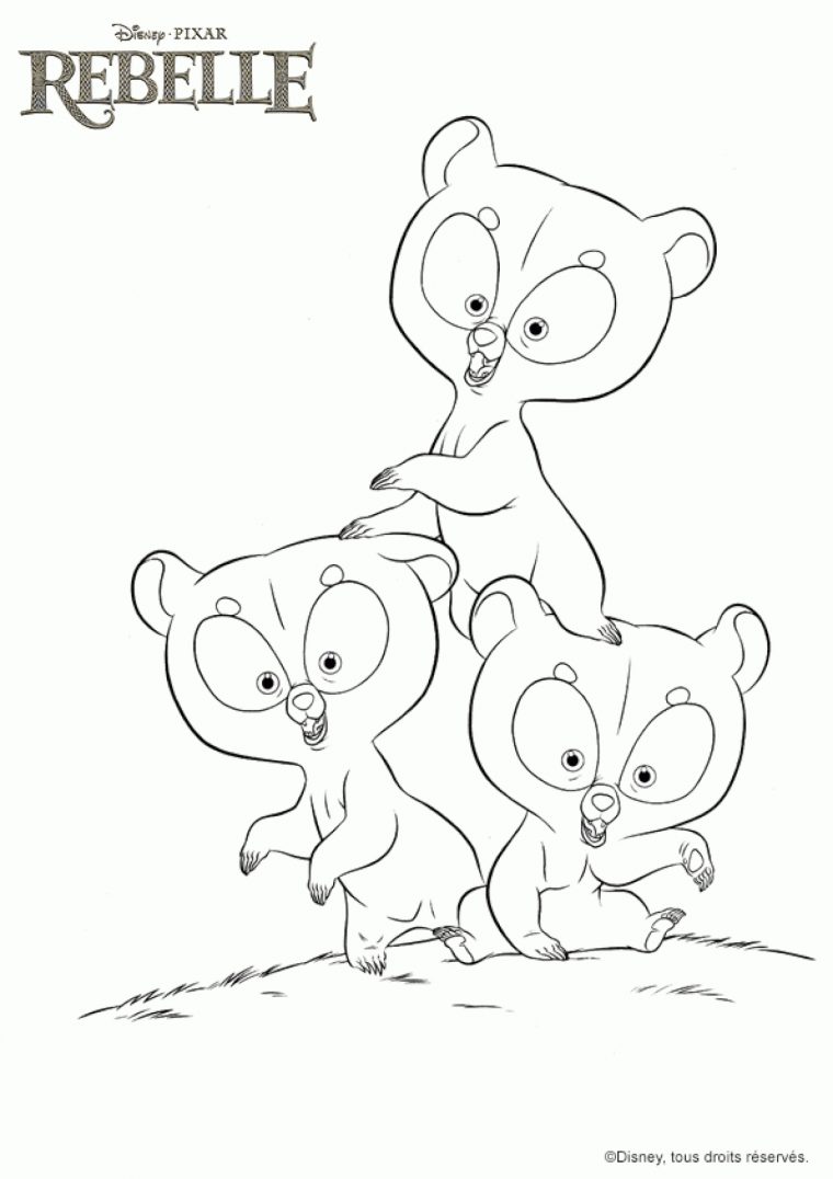 Coloriage Disney Rebelle Les Trois Oursons tout Dessin De Rebelle