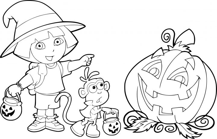 Coloriage Dora Halloween – Maduya encequiconcerne Livre De Coloriage À Imprimer