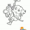 Coloriage Dora L'exploratrice Sur Une Liane pour Coloriage Dora Princesse