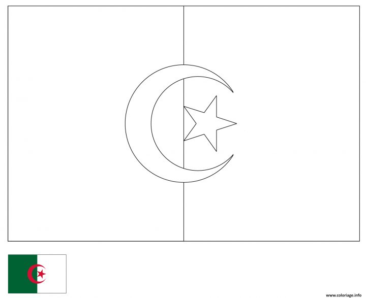 Coloriage Drapeau Algerie 2 Dessin serapportantà Drapeaux Européens À Imprimer