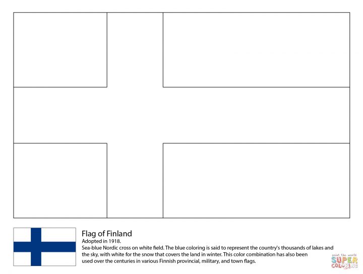 Coloriage – Drapeau De La Finlande | Coloriages À Imprimer destiné Drapeaux Européens À Imprimer