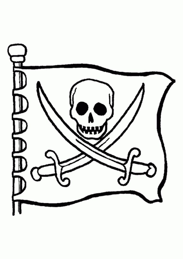 Coloriage Drapeau Pirate avec Dessin A Imprimer De Pirate