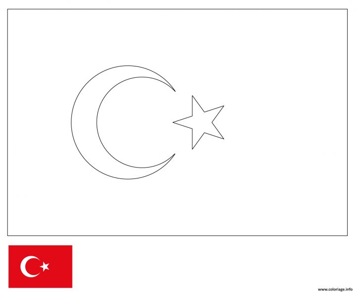 Coloriage Drapeau Turquie Dessin concernant Drapeaux Européens À Imprimer