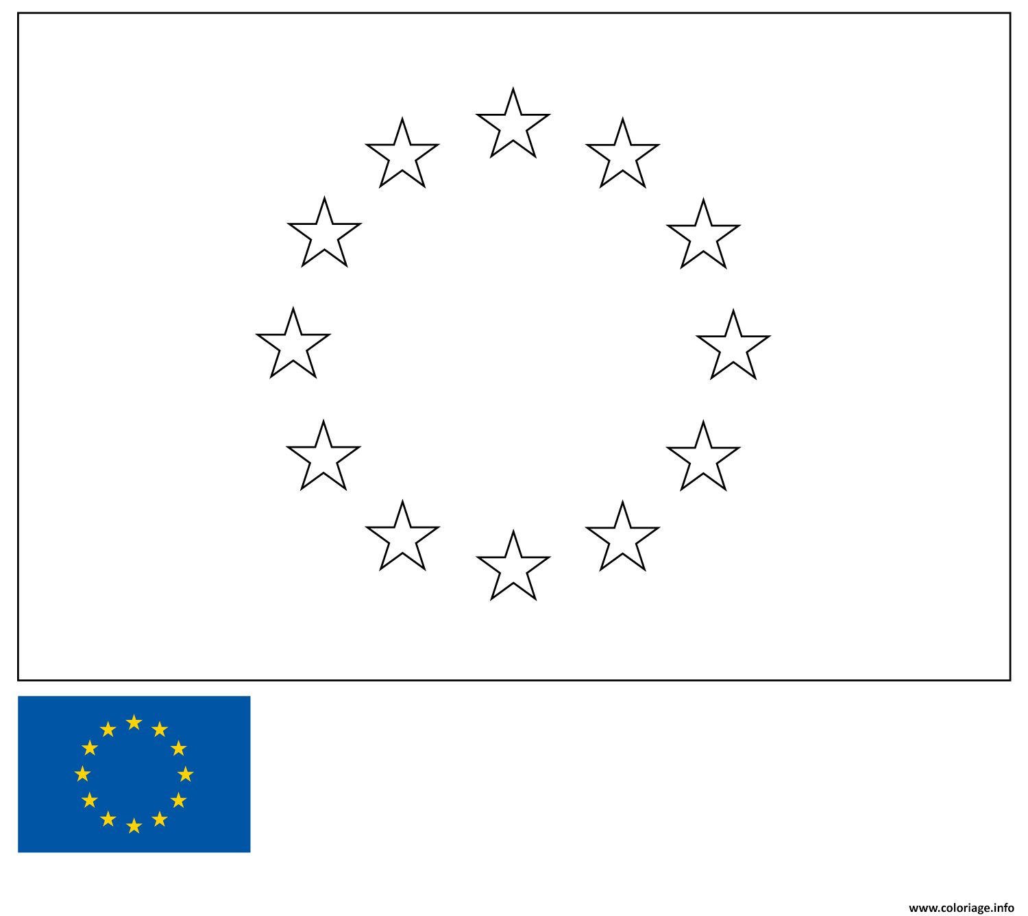 Coloriage Drapeau Union Europeenne Europe European Union tout Carte Vierge De L Union Européenne