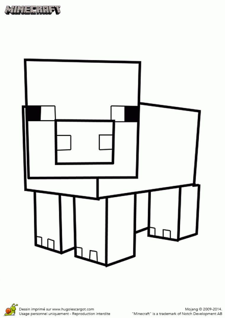 Coloriage Du Cochon Du Jeu Minecraft destiné Dessin A Colorier Cochon