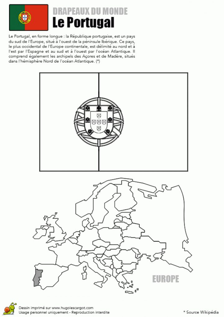 Coloriage Du Drapeau Du Portugal En Europe intérieur Drapeaux Européens À Imprimer