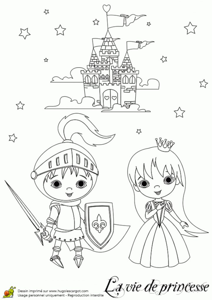 Coloriage Du Prince Charmant Et De Sa Jolie Princesse Devant destiné Chateau Princesse Dessin