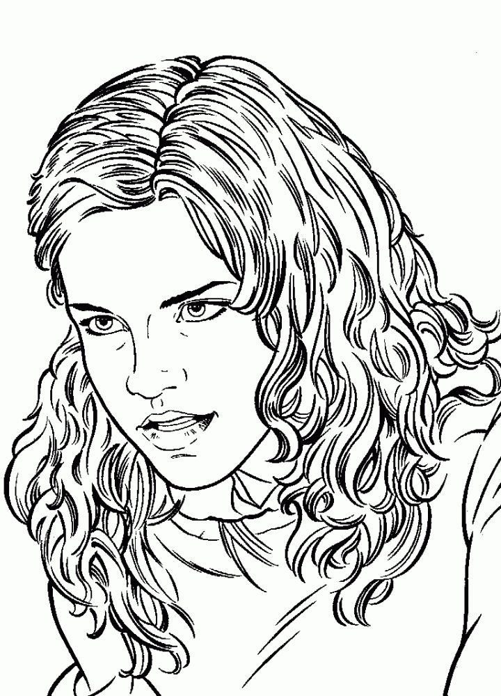 Coloriage Du Visage Hermione Granger À Imprimer Et Colorier pour Visage À Colorier