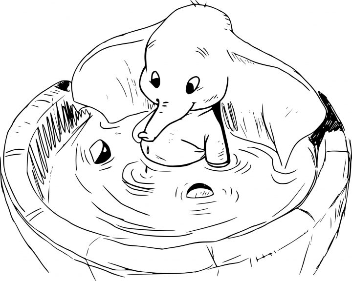 Coloriage Dumbo Dans L'eau À Imprimer Sur Coloriages à Dessin Dumbo