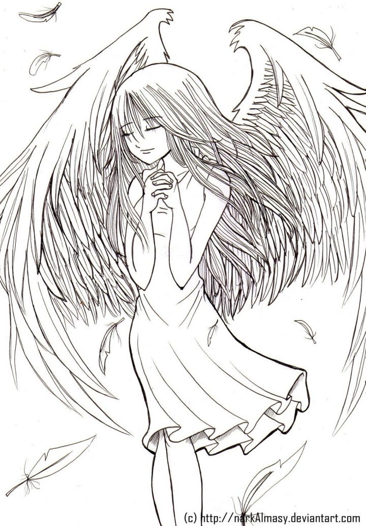 Coloriage D'un Ange. A Vos Crayons ! | Coloriage | Coloriage tout Ange A Colorier