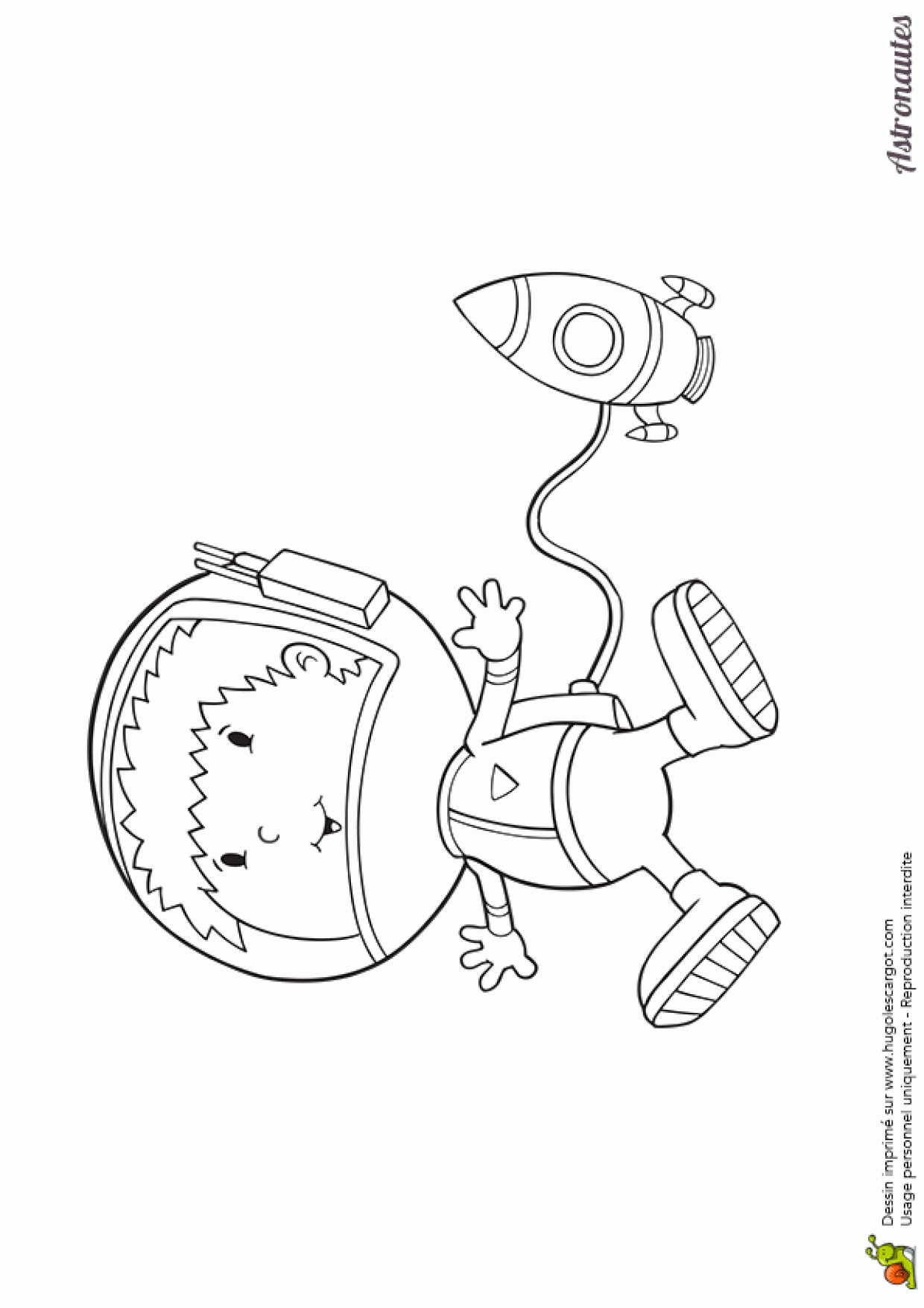 Coloriage D&amp;#039;un Astronaute Dans L&amp;#039;espace Accroché À Sa Fusée serapportantà Coloriage Astronaute 