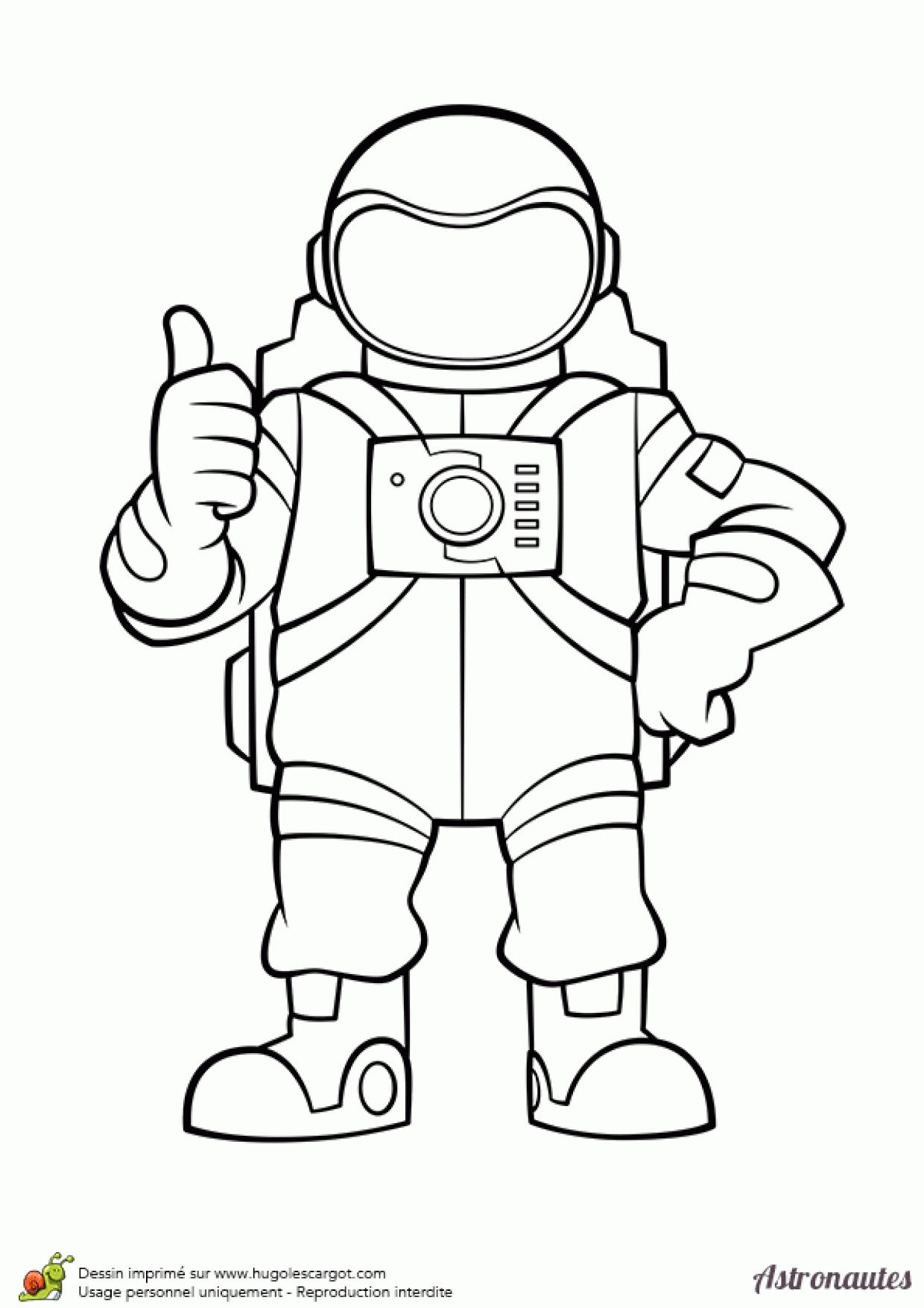 Coloriage D'un Astronaute Stylisé tout Coloriage Astronaute