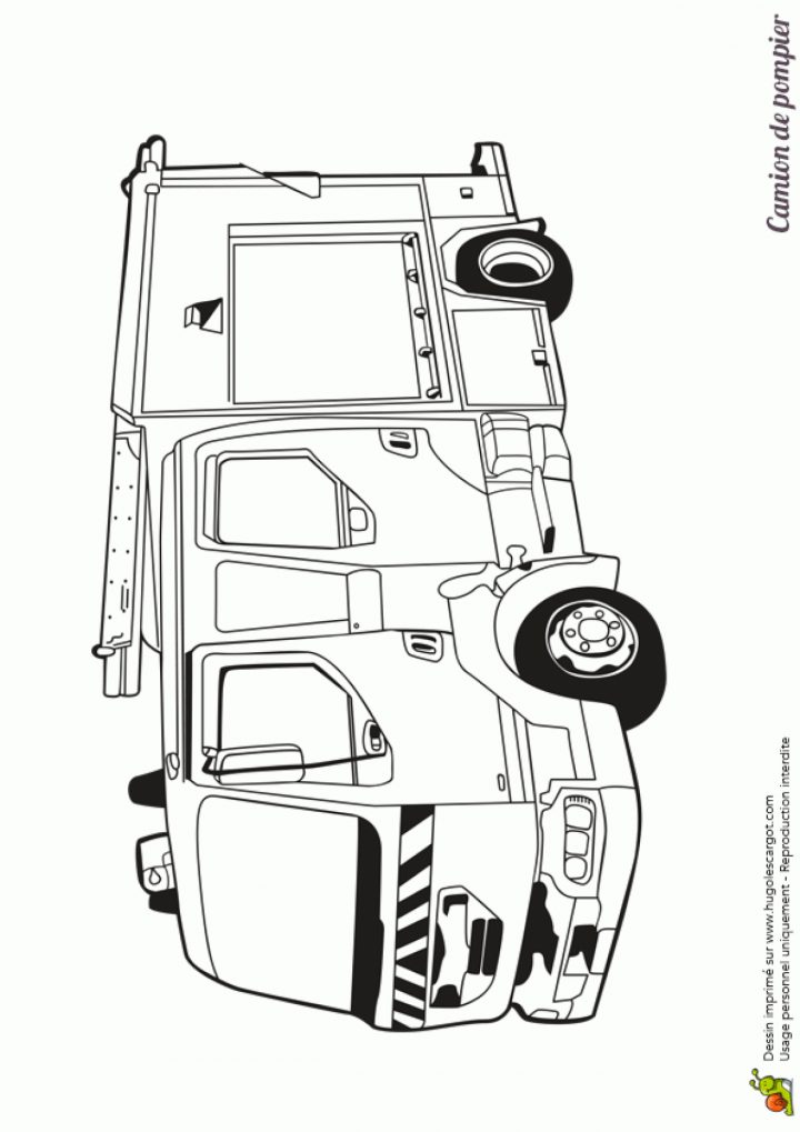 Coloriage D'un Camion De Pompier Moderne pour Dessin De Pompier À Imprimer