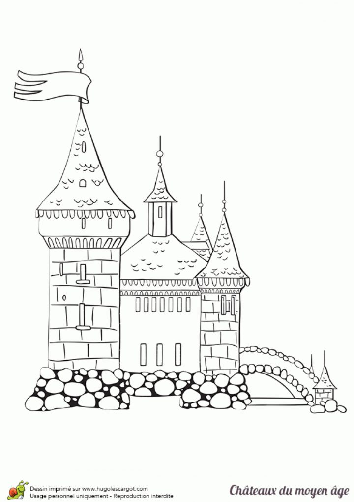 Coloriage D'un Château Du Moyen Âge Simple Et Facile À Colorier serapportantà Chateau Princesse Dessin