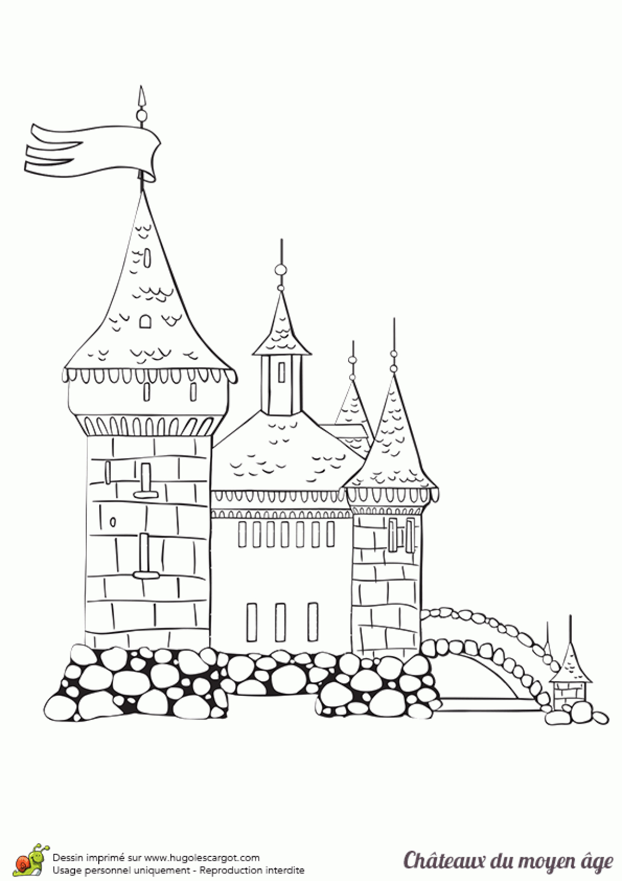 Coloriage D&amp;#039;un Château Du Moyen Âge Simple Et Facile À Colorier serapportantà Chateau Princesse Dessin 