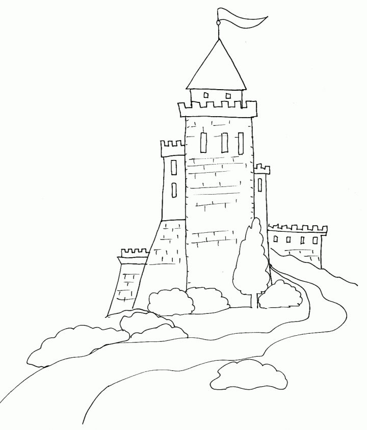 Coloriage D'un Chateau Fort : Dessin 3 – Tête À Modeler destiné Image De Chateau Fort A Imprimer