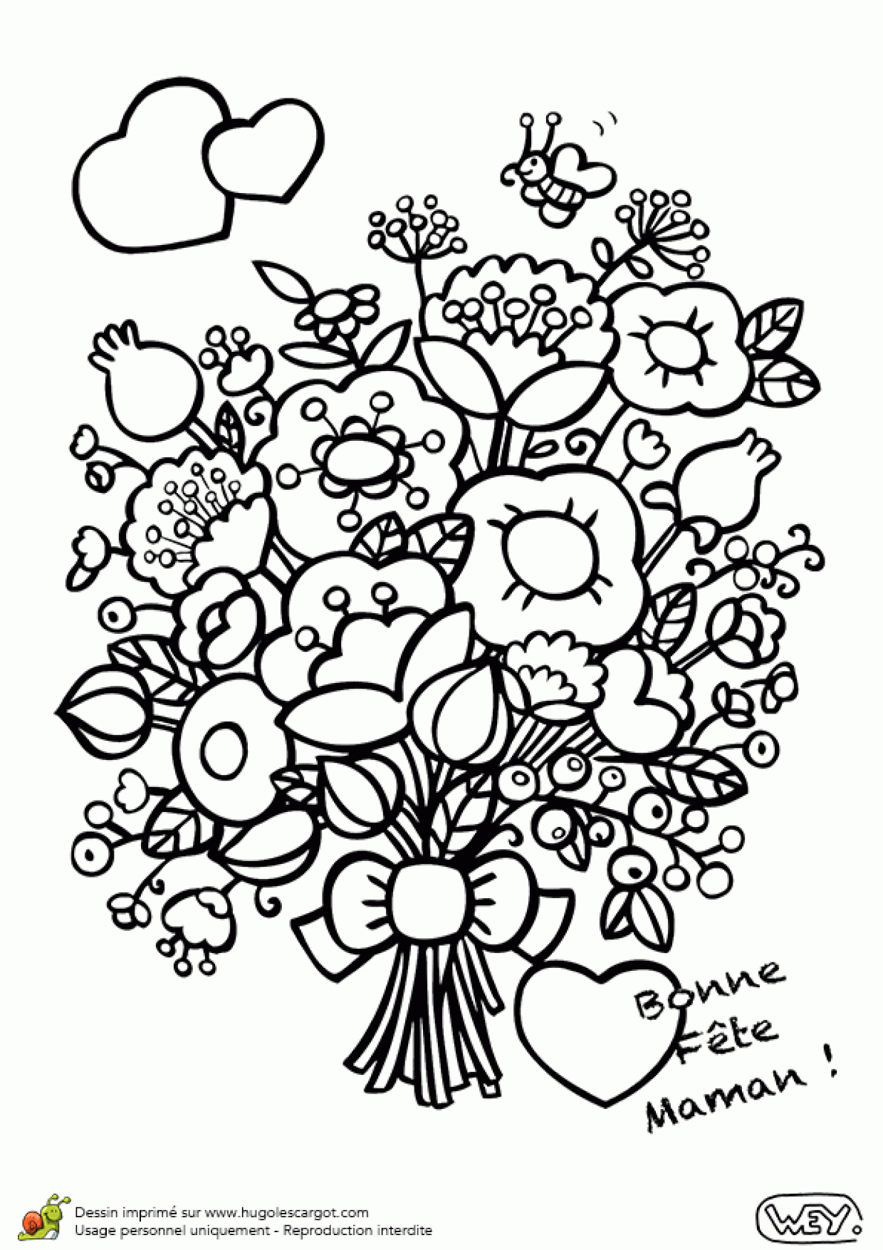 Coloriage D&amp;#039;un Gros Bouquet De Fleurs Pour La Fête Des Mères encequiconcerne Dessin A Colorier De Fleur 