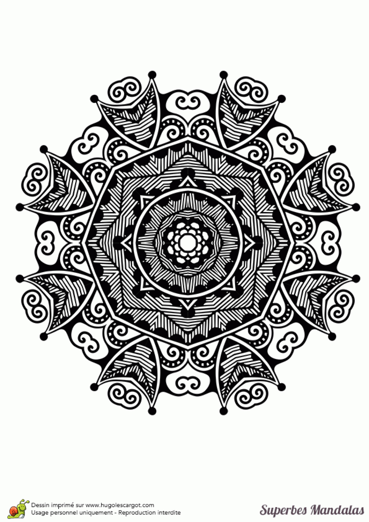 Coloriage D'un Superbe Mandala Avec Des Petits Motifs destiné Coloriage Magique Dur