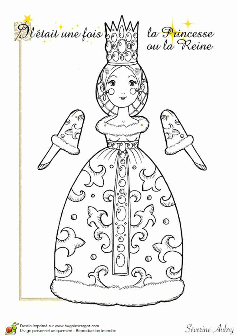 Coloriage D'une Marionnette Articulée, Princesse Ou Reine avec Pantins Articulés À Imprimer