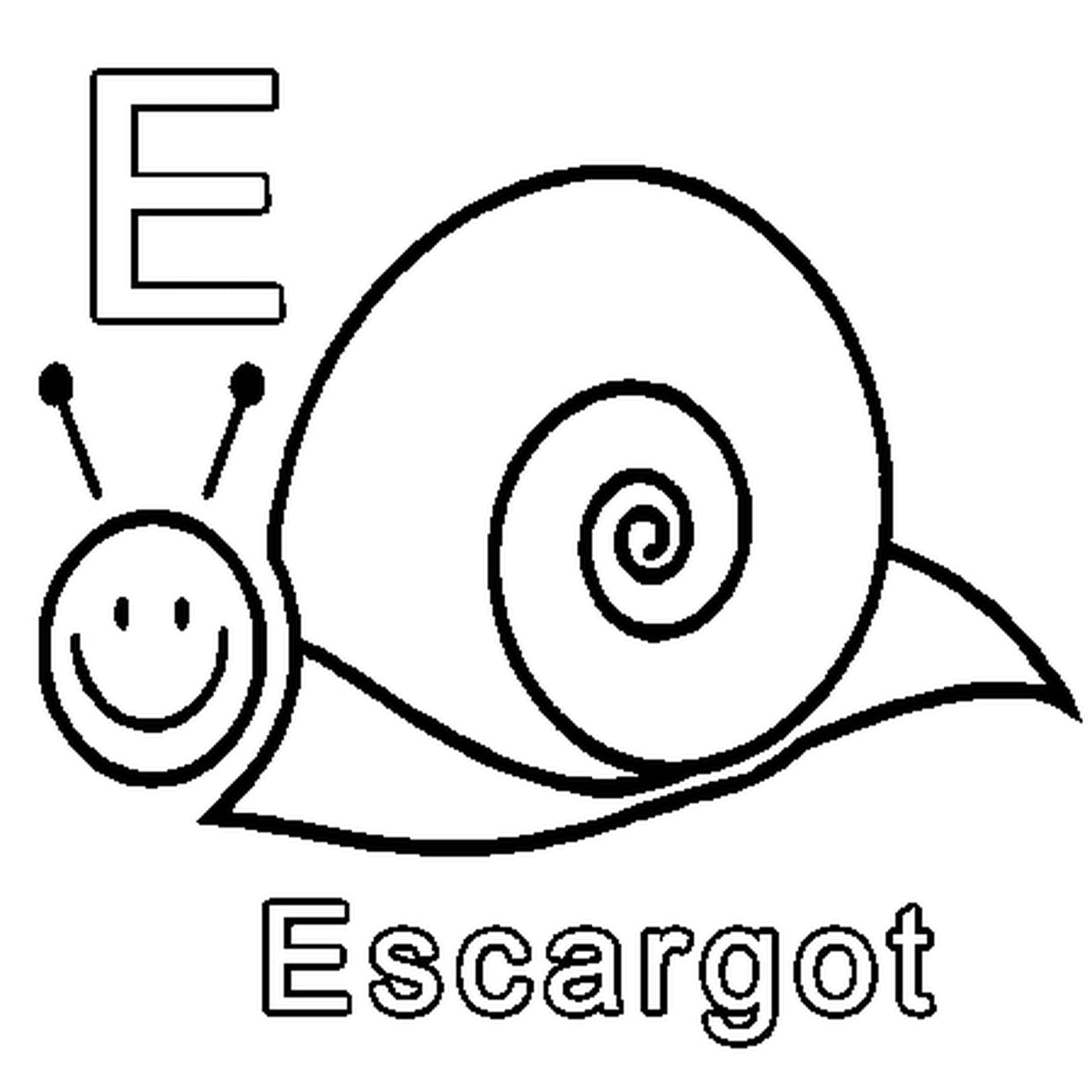 Coloriage E Comme Escargot En Ligne Gratuit À Imprimer encequiconcerne Jeux Gratuit Escargot 