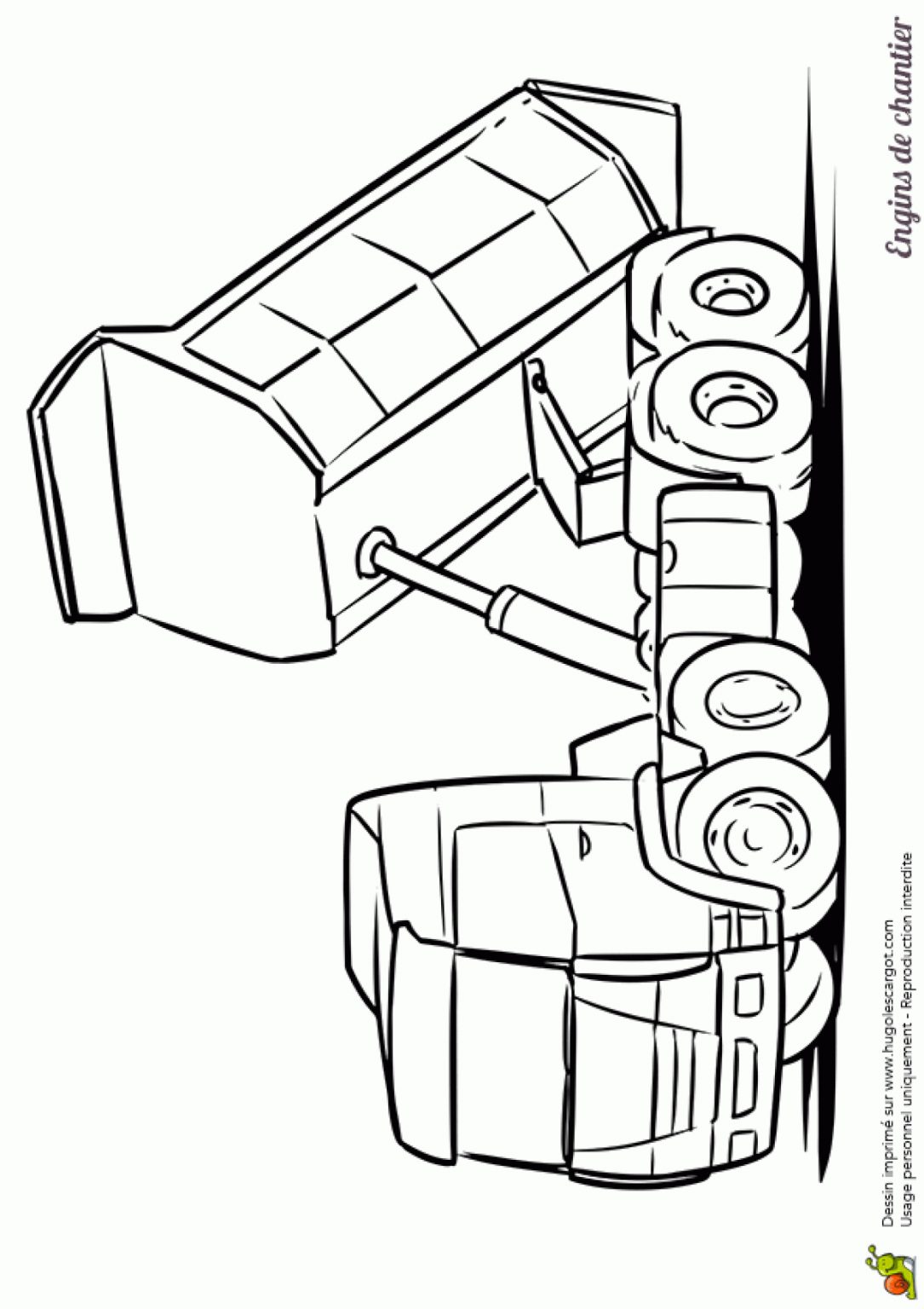 Coloriage Engins De Chantier Camion Benne encequiconcerne Dessin D Un