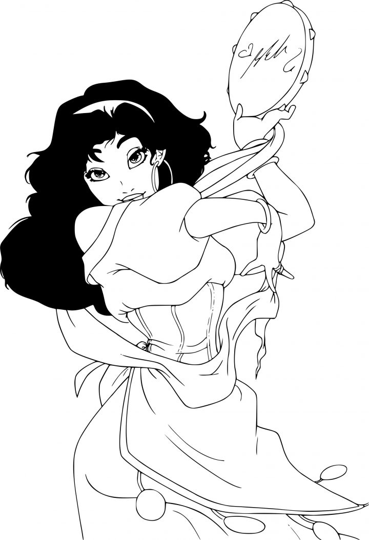 Coloriage Esmeralda Disney À Imprimer serapportantà Dessin Walt Disney À Imprimer