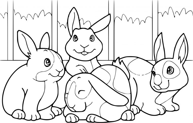 Coloriage Famille De Lapins À Imprimer Sur Coloriages tout Dessin De Lapin A Imprimer