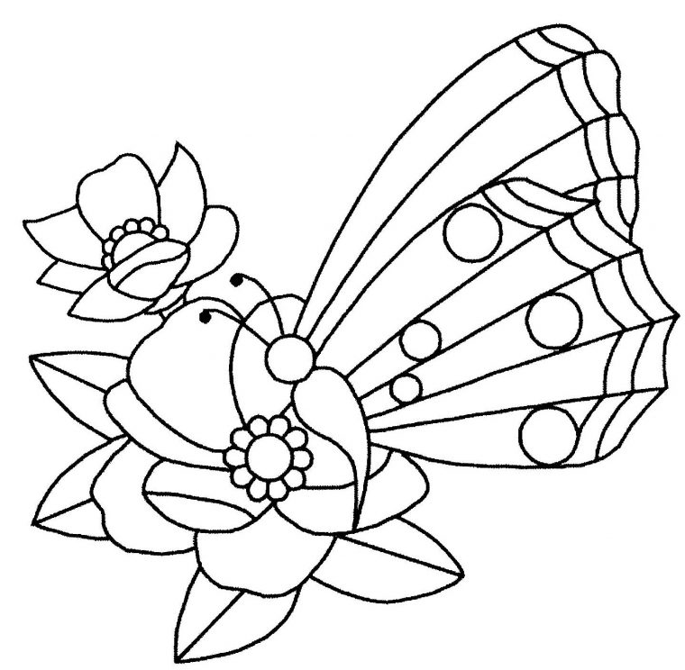 Coloriage Fleur Et Papillon tout Dessin Papillon À Colorier