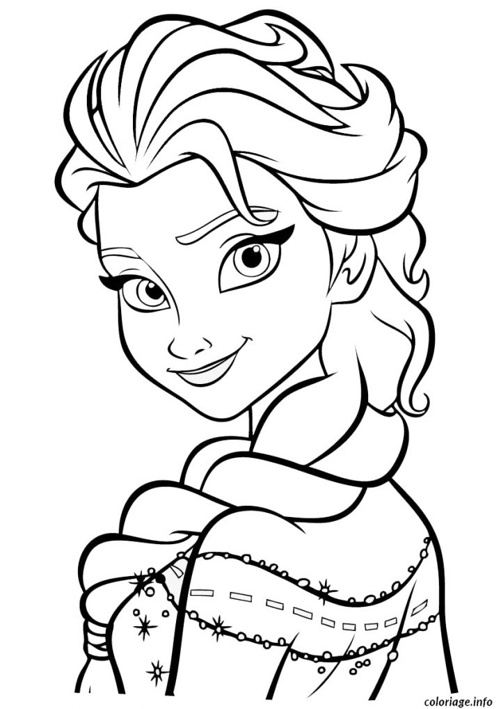 Coloriage Frozen Elsa Visage Reine Des Neiges Dessin avec Visage À Colorier