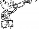 Coloriage - Garçon Jouant De La Trompette | Coloriages À à Trompette À Colorier