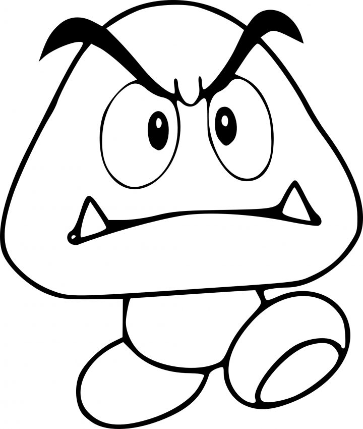 Coloriage Goomba Personnage De Mario À Imprimer tout Personnage A Colorier