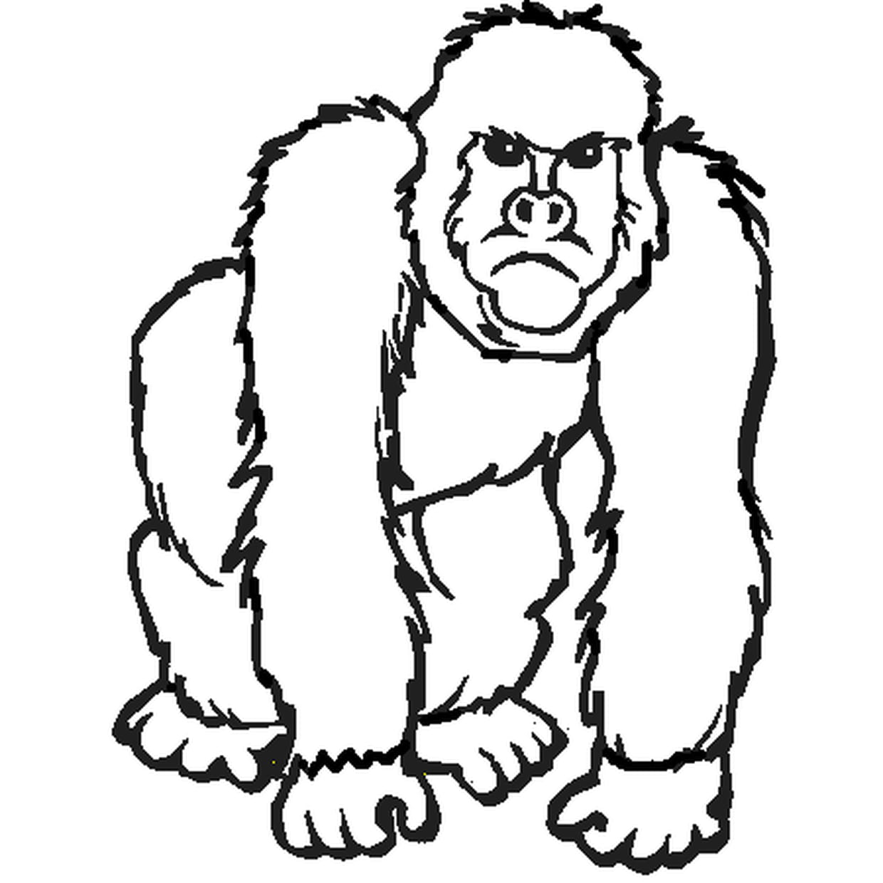 Coloriage Gorille Pas Content En Ligne Gratuit À Imprimer à Coloriage Gorille