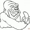 Coloriage - Gorille Tenant Une Banane | Coloriages À pour Coloriage Gorille